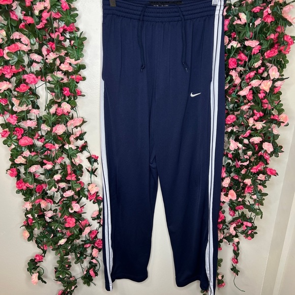 🌹Nike Mens Basketball Warm Up Pants M Striped Blue White Pockets 273715-… - Picture 1 of 10